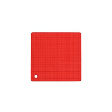 Imagem de Descanso de Panela Suporte Silicone Quadrado Vermelho