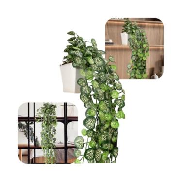 Imagem de Folhagem Pendente Verde Permanente Jiboia Hera Begonia Mini Folhas Planta Artificial(Begonia 2)