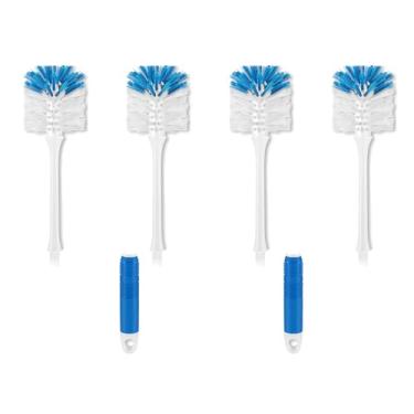 Imagem de Limpador de escova de mamadeira, escova de mamadeira de cabo longo com cerdas duplas para garrafas de água, vidro, canecas, esportes e limpeza de mamadeiras, 2 alças com 4 cabeças de escova