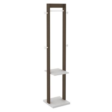 Imagem de Cabideiro Grande para Quarto Sala de Estar AZ1019 MDP Nogal/Branco - Gran Belo