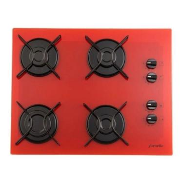 Imagem de Fogão Cooktop A Gás Fornello 4 Bocas Vermelho Bivolt