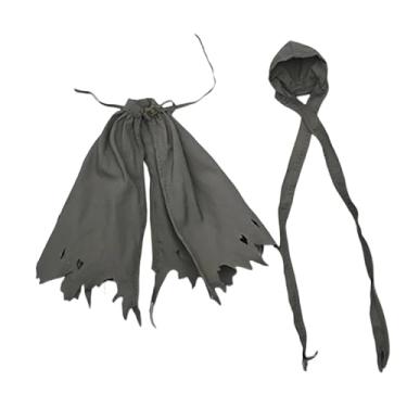 Imagem de oshhni Capa e chapéu para bonecos de ação 1:12, roupas de boneca, tecido moderno, unissex, roupas em miniatura, acessórios para bonecos de 6" masculino, Preto