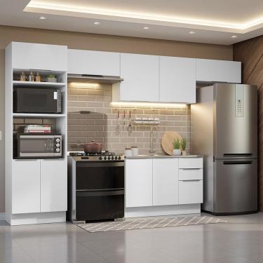 Imagem de Armário De Cozinha Completa 350cm Branco Stella Madesa 0 Branco