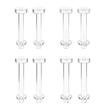 Imagem de ZS 4 pares de piercings de sobrancelha transparentes 16G 14G, retentores de plástico para piercing labial bioflex acrílico Daith Rook para cirurgia, ressonância magnética, halteres curvos retos (barra