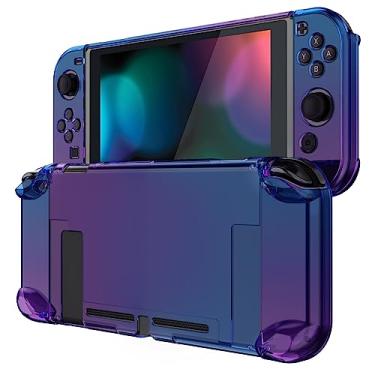 Imagem de eXtremeRate PlayVital Unique Cover for Nintendo Switch, Protective Case Protector for Switch - Shock-absorbent Anti-Scratch Dockable Durable Hard Shell Game Accessories, Gradient Translucent Bluebell