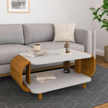 Imagem de Mesa De Centro Oval Sofisticada Design Moderno Sala De Estar Cores Var