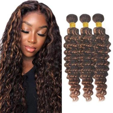 Imagem de Pacotes Hair Weave Gzorouzr P4/30 Deep Highlight Wave 3
