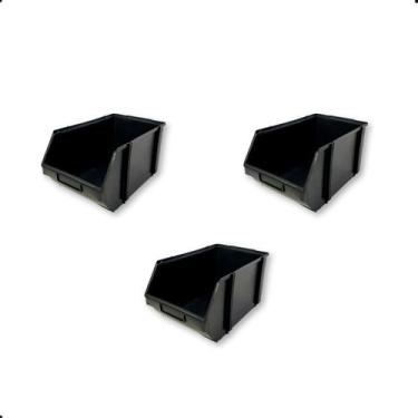Imagem de Kit 03 Caixas Bin N5 Gaveteiro Organizadora Estante para Ferramentas P