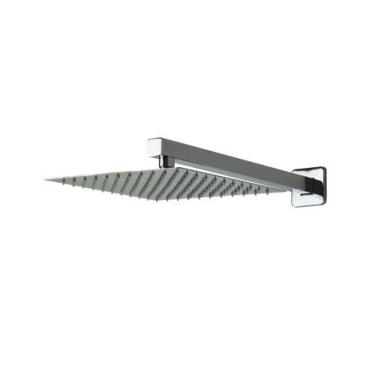 Imagem de Ducha Chuveiro 25x25 cm Inox 304 com Braço de Parede - AMG Metais