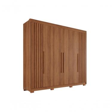 Imagem de Guarda Roupa Casal Ripado Com 6 Portas E 6 Gavetas Granada - Salleto Cinamomo