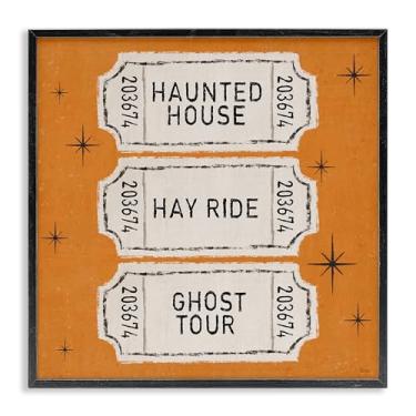 Imagem de Stupell Industries Arte giclée emoldurada preta Wee Bit Wicked Tickets, design de Veronique Charron, 61 x 61 cm