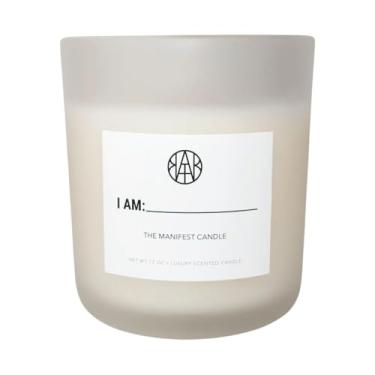 Imagem de AEMBR Vela de manifesto – Inclui livreto de manifestação, pavio de madeira crepitante – Personalize e escreva sua manifestação – Crie seu destino