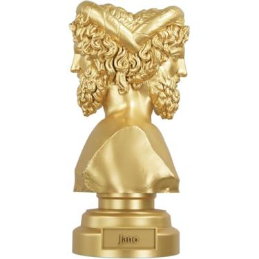Imagem de Estátua Busto Jano - Deus Romano das Mudanças - Janus (Cor Ouro)