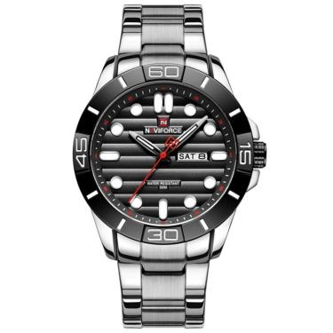 Imagem de Relógio De Pulso Masculino De Quartzo Design Casual Em Aço Inoxidável Impermeavel Preto