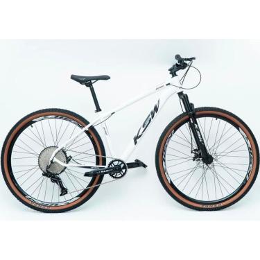 Imagem de Bicicleta Aro 29 Ksw 12 Vel Alumínio Suspensão 80mm Freios A Disco - Branco -ad Preto - 19 Branco -ad Preto