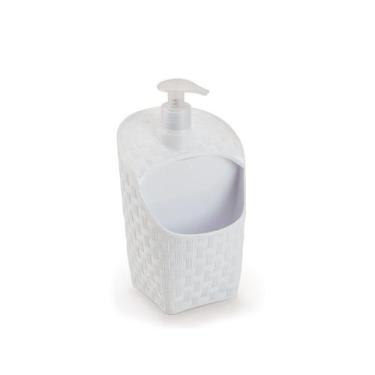 Imagem de Dispenser Branco Para Detergente E Álcool Em Gel Com Porta Esponja - M