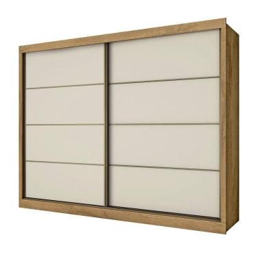 Imagem de Guarda Roupa Sevilha 2 Portas 100% Mdf Mademarcs Amêndoa-off White-amêndoa