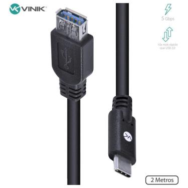 Imagem de Cabo Usb Tipo C Para Extensor Usb A Femea V3.2 Gen1 5Gbps 2 Metros - C32Uaf-2