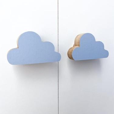 Imagem de 8 Puxadores Nuvem Azul Infantil Porta Cômoda Gaveta Móveis Quarto