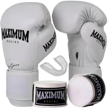Imagem de Kit luva muay thai boxe profissional pro series + bandagem 3m + protet