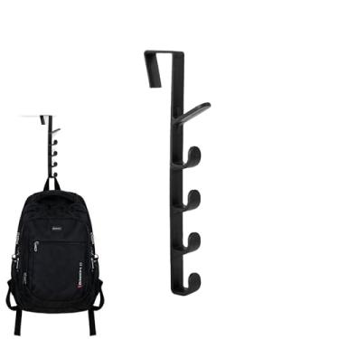 Imagem de Ganchos sobre a porta - Suporte para pendurar na porta para armário de bolsa, suporte de cabide de parede, 5 ganchos, para roupas, chapéu, bolsas