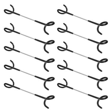 Imagem de 10 ganchos ajustáveis, acessório para poste de alimentador de pássaros, aço inoxidável, versátil para lâmpada de barraca, lanterna, vaso de flores, garagem, acampamento