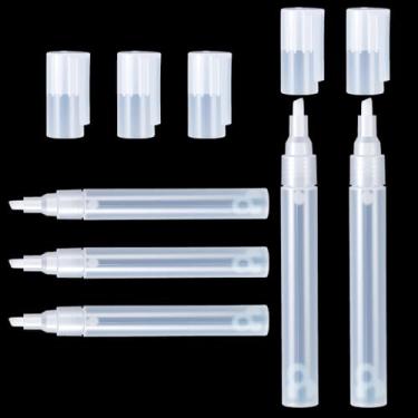 Imagem de 5 marcadores de tinta recarregáveis de PP transparentes, pontas extrafinas de 0,5 mm, retoque de tinta [preenchível para canetas de retoque de tintas, caneta de aquarela, caneta de tinta acrílica