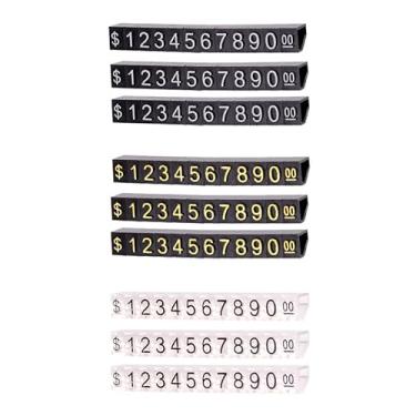 Imagem de 10 conjuntos de blocos de cubo de exibição de preço com número de cubo e letra de preço ajustável, suporte de exibição de dólar, kit de balcão pequeno para loja de varejo