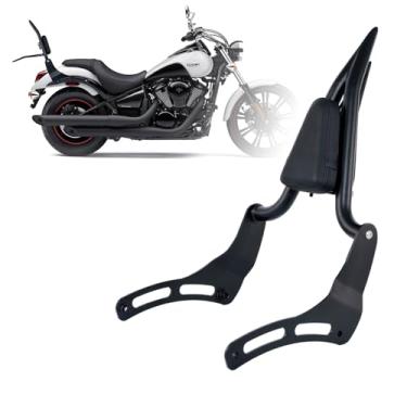 Imagem de Kinglemc Powersports Sissy Bar com suporte de bagagem para Kawasaki Vulcan VN 900 2000 Classic Custom 2009-2021 (preto atualizado)