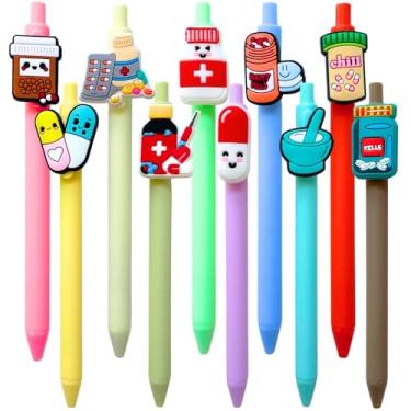 Imagem de 10 canetas de farmácia, fofas, engraçadas, pílulas, cápsulas, seringas, escrita, técnico, técnico, escola, faculdade, acessórios de escritório, conjunto de presente de dia de apreciação a granel para