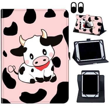 Imagem de Para TCL Tab Pro 5G 9198S/TCL TABMAX 10,4 9296Q, suporte giratório de 360 graus e capa com fecho magnético para TCL Tab Pro 5G TCL-9198S/TCL TABMAX 10,4 9296Q, lindas vacas rosa