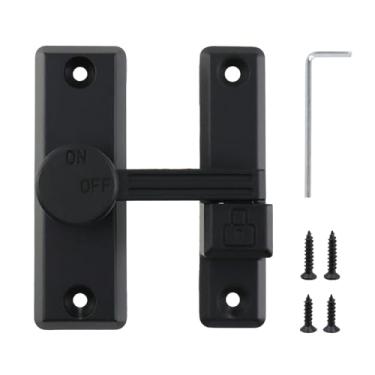 Imagem de Pastlla Trava de porta de celeiro, trava de porta de celeiro flip de 90/180 graus, protege a privacidade - Ferragens de travas de portão deslizante de zinco para banheiros, garagens, quartos, cercas