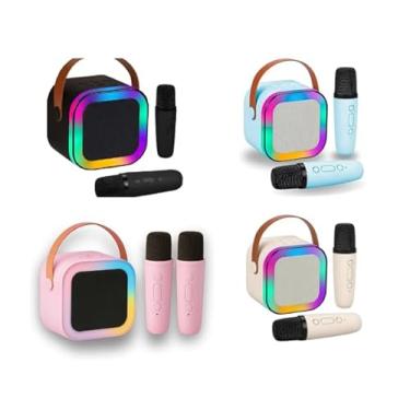 Imagem de Karaoke Infantil Portátil LED Bluetooth Com Microfones Sem Fio | THAINA STORE (Aleatório | 01 Microfone)