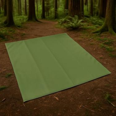 Imagem de Manta Impermeável Dobrável | Ideal para Trekking, Camping, Trilha, Moto Camping e Aventura Outdoor 135x135cm(Verde Caqui)