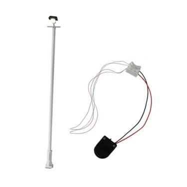 Imagem de Esquirla Acessórios em miniatura para maquetes ferroviárias, iluminação de praça, escala 1/87, poste de luz branco para decoração de paisagens em escala, Branco