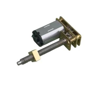 Imagem de N30 Metal Gearbox Gear Arranque eletrônico DC 1,5V-6V 145rpm-600RPM com eixo de saída de rosca M4 de 35 mm, atuador linear de 30 mm.