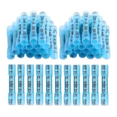 Imagem de Terminais de crimpagem termorretráteis 1000/500 peças isolados conectores de extremidade de vedação de cabo de fio elétrico 22-10AWG (azul, 500 peças)