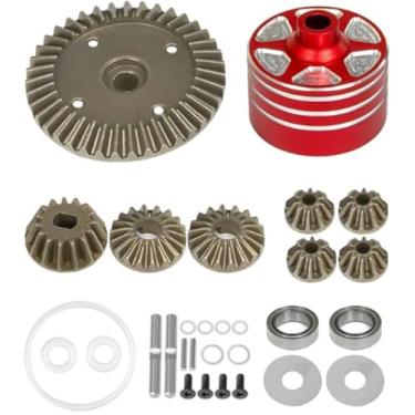 Imagem de Aluminum Differential Case & Gear Set 22049 39T for Tamiya XV02 TT02 MB01 BT01 XM04 1/10 RC Car Upgrade Parts Accessories(Red)