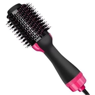 Imagem de Escova Secadora Alisador Elétrica Quente Cabelo Com 3 Em1 APENAS 110V(Rosa)