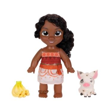 Imagem de Disney Vaiana 2 boneca Simea & Pua Playset de Jakks Pacific, altura de 28 cm, inclui 1 ajuste de pulso, 1 palheta, 1 conjunto de bananas de plástico, sugerido para maiores de 3 anos +