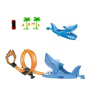 Imagem de Pista Corrida Hot Well Lançador Tubarão Loop 360 Carrinho