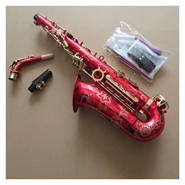 Imagem de Saxofone carmesim para iniciantes com tinta alta E-Flat profissional premium