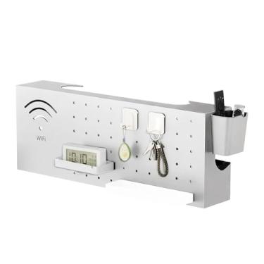 Imagem de Ocultador De Caixa Wi-Fi,Organizador Multifuncional De Aço Carbono Para Montagem Na Parede | Ocultador De Caixa De Internet | Para Eletrónicos E Rede Tomada Na Sala De Estar Com TV Mesa E Cesto De Liv