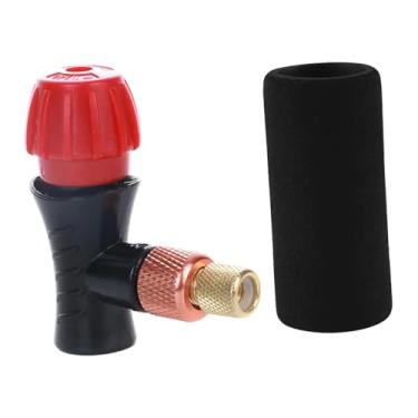 Imagem de Dynwave Inflador de pneus de bicicleta a CO2 com design reforçado, portátil, adaptador para cabeça de inflar, bico para cilindro de CO2 para bicicletas de, Capa de Esponja Preta