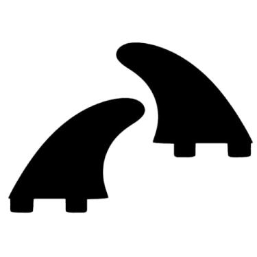 Imagem de Quilhas Estabilizadoras para Longboard e Stand Up Paddle - Par 90x95mm em Material Composite Rígido(Estabilizadoras)