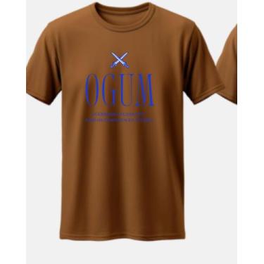 Imagem de Camiseta Ogum Abre Os Caminhos 100% Algodão Unissex - kyros, Marrom, G