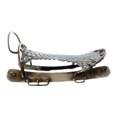 Imagem de kowaku Estrutura de esqueleto de sela de cavalo, corda trançada, equipamento equestre de metal, estrutura de aço tradicional mongol, acessório de