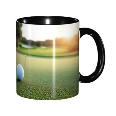 Imagem de Zeraoke Linda estampa de campo de golfe canecas de café criativas, personalizadas, presente para família, tamanho de 325 ml, unissex