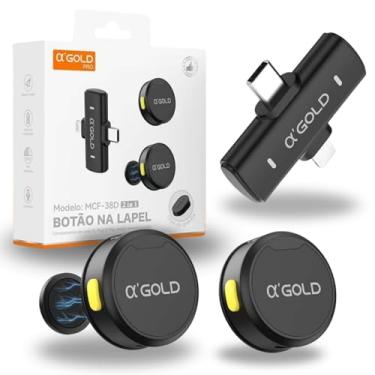 Imagem de Microfone Lapela Sem Fio Profissional Bluetooth com Cancelamento de Ruido. Compatível com IOS e Android, 2 microfones, Gravação, Lives, Entrevistas e Conteúdo Digital, Resistencia água IPX4 - Premium