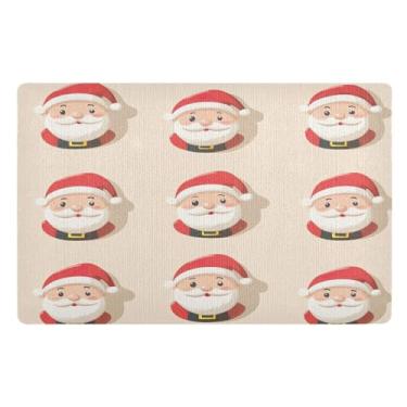 Imagem de STAYTOP Lindo tapete de porta de Papai Noel, entrada externa, 81 x 50 cm, tapete de boas-vindas ao ar livre/interno, tapetes de banho fofos, capacho frontal antiderrapante para entrada, pátio, áreas